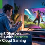 "Teenager playing Fortnite on Xbox Cloud Gaming from home